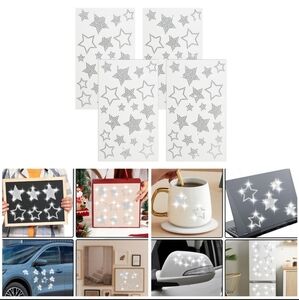 🍎 New Star Glitter Bling Stickers Crystal Home Decor Car Decals DIY 4 Sheets